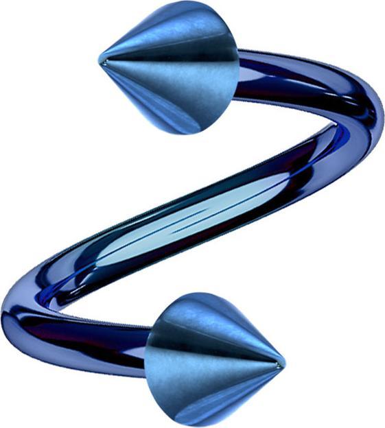 Actual product image Star Piercing Micro spiral dark blue with two cones (without brass, Surgical steel 316L)