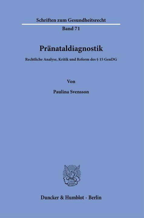 Actual product image Pränataldiagnostik (German, Paulina Svensson, 2023)