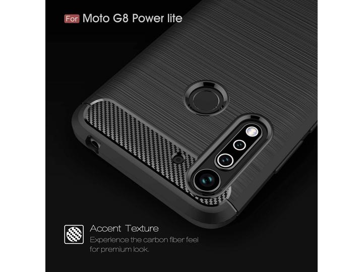 Actual product image Screenguard Motorola Moto G8 Power Lite Cover Carbon Brushed Soft TPU (Motorola Moto G8 Power Lite)