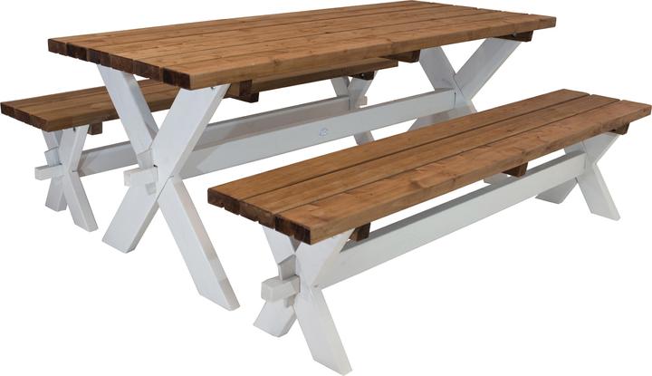Image du produit Axi Celine Table de Pique-nique avec bancs en bois 177 cm - Marron/Blanc