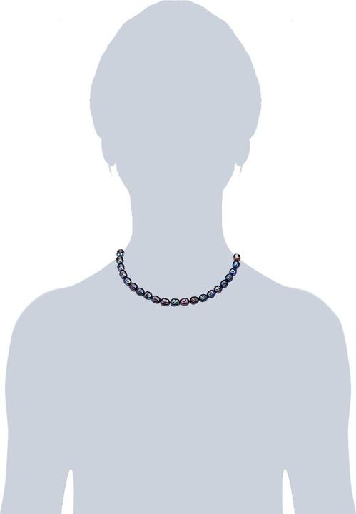 Immagine prodotto Valero Pearls Catena da donna in argento Sterling con perle d'acqua dolce coltivate in oro giallo 40,0 cm + 5,0 (Argento, 40 - 45 cm)