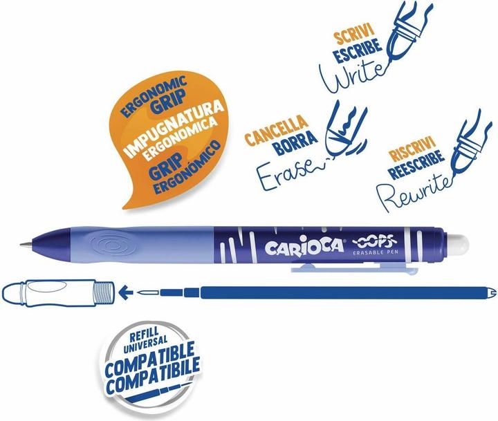 Produktbild Carioca Packung mit 12 blauen Click Erasable Stiften (Blau, 12 x)