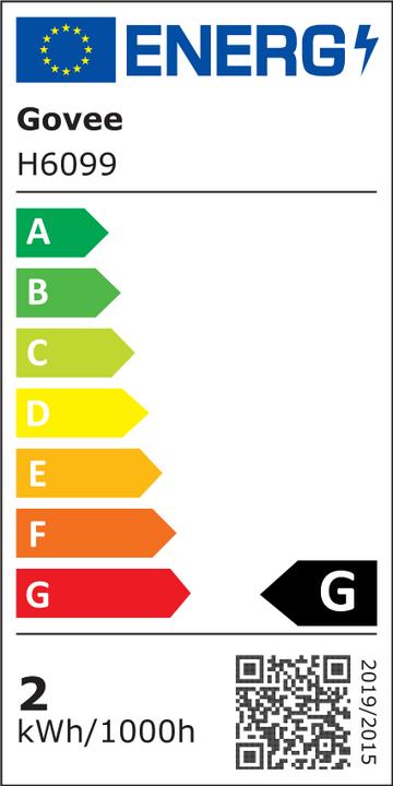 Etichetta energetica Govee Retroilluminazione TV (Multicolore, 360 cm, Interno)