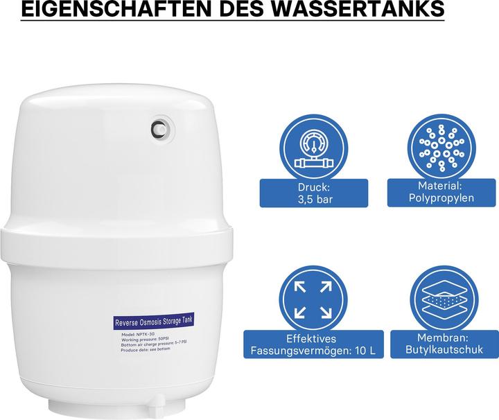 Image du produit Naturewater Osmose inverse 4 G Réservoir à Eau 15,14 l