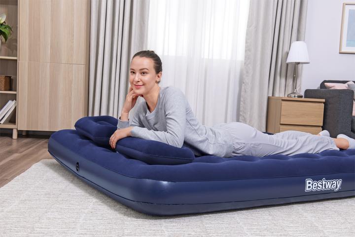 Actual product image Bestway Air Mattress Queen with Manual Hand Pump 2.03 m x 1.52 m x 22 cm