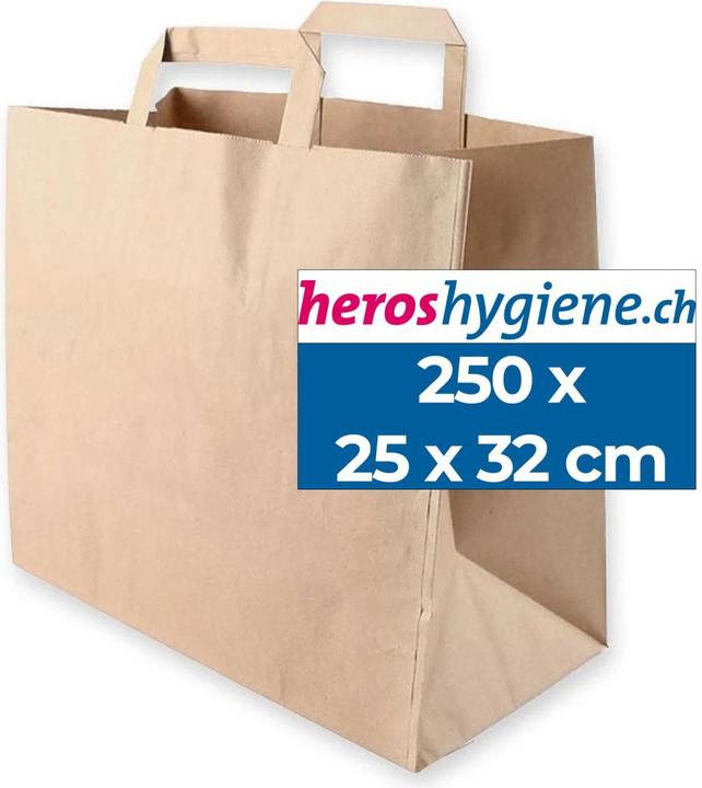 Produktbild Naturestar Papiertragetaschen Bio 320x170x250mm braun Kraftpapier VE=250 Stück (250 Stück)