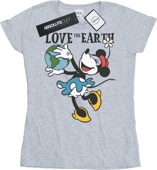 Actual product image Disney Womens/Ladies Mickey Mouse Love The Earth Cotton T-Shirt (XXL)