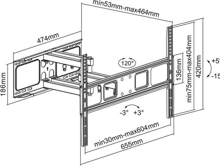 Image du produit Maclean MC-710 Support TV (70 pouces) (Mur, 70", 40 kg)