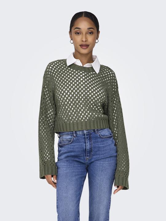 Image du produit Only Coupe normale Col rond Épaule basse Pull-over Haut tricoté (S)