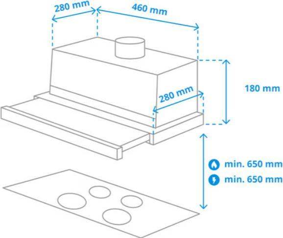 Actual product image Samsung NK24M1030IS cooker hood semi built-in (pullout) stainless steel ³/h C (Hut ventilator)