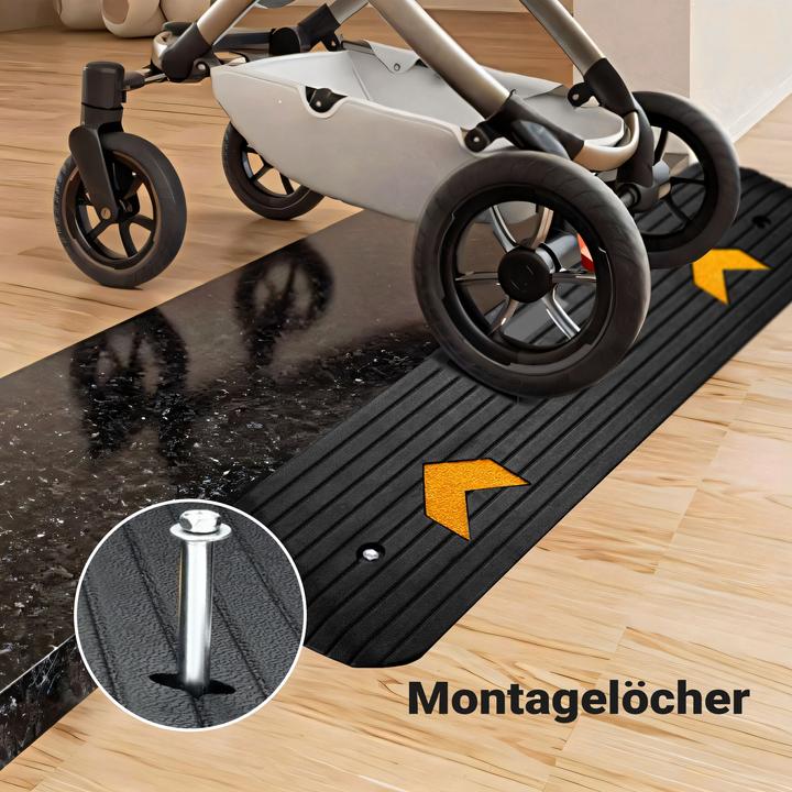 Immagine prodotto Wiltec Rampa di soglia in gomma 1100x320x38mm Rampa 50t Rampa di accesso per sedia a rotelle auto