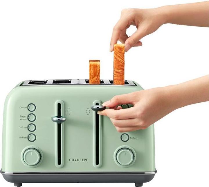 Immagine prodotto Buydeem Toster 4 Slice Toaster, model DT640E, color Cozy Greenish, EU (Spina UE)
