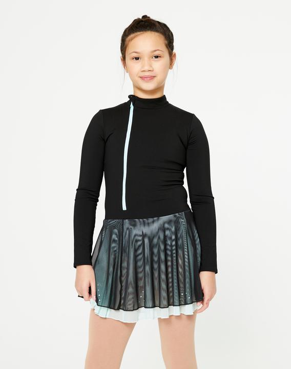 Actual product image Oxelo Figure Skating Training Leotard - Black/Mint (8, 9, 10)
