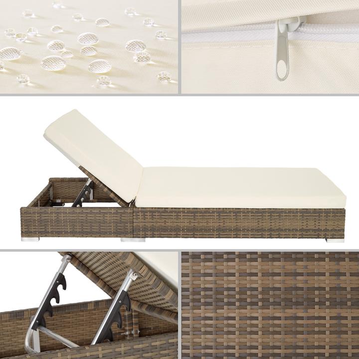 Immagine prodotto tectake Sedie a sdraio in rattan (184 cm)