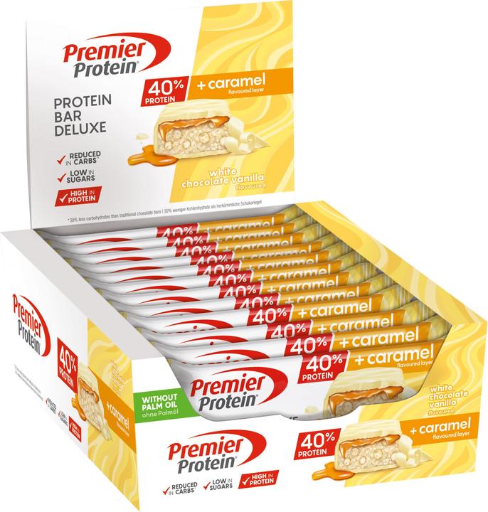 Produktbild Premier Protein Protein Bar Deluxe (Weisse Schokolade, Vanille, 12 Stk., 600 g)