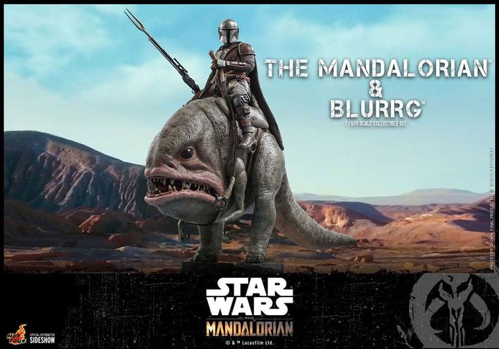Image du produit Hot Toys Star Wars The Mandalorian pack 2 figurines 1/6 The Mandalorian & Blurrg 37 cm
