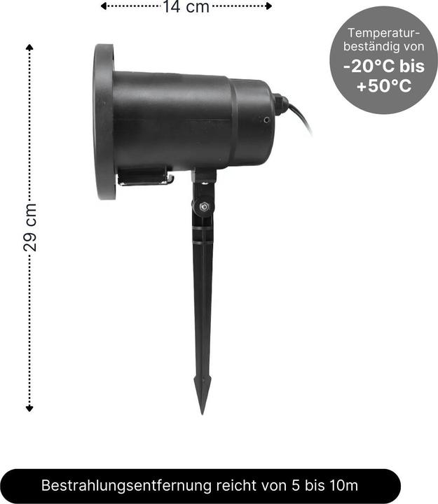 Immagine prodotto Hermex Proiettore per motivi natalizi all'aperto Proiettore per video proiettore LED Lampada per proiettore