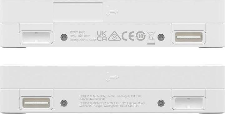 Actual product image Corsair iCUE LINK QX120 RGB 120 mm PWM fan (white, starter kit) (120 mm, 3 x)