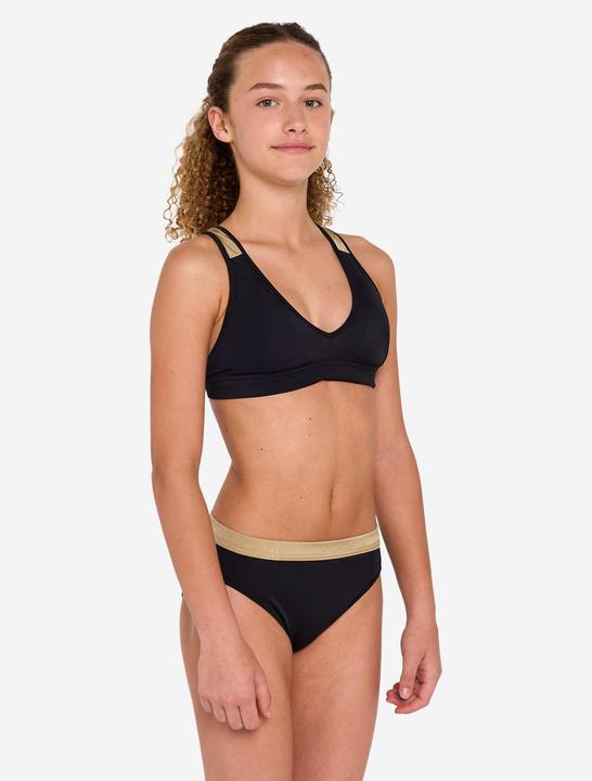 Produktbild Olaian Bikini-Hose Mädchen 900 Buddy schwarz/gold (140)