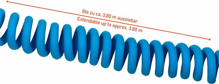 Produktbild Kabelmeister E-Auto-Spiralladekabel, Typ 2 Stecker an Buchse, 16 A, 5 m, blau (Typ 2, 11 kW, 16 A, 5 m)