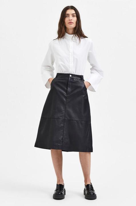 Actual product image Selected Femme A-line leather skirt (34)
