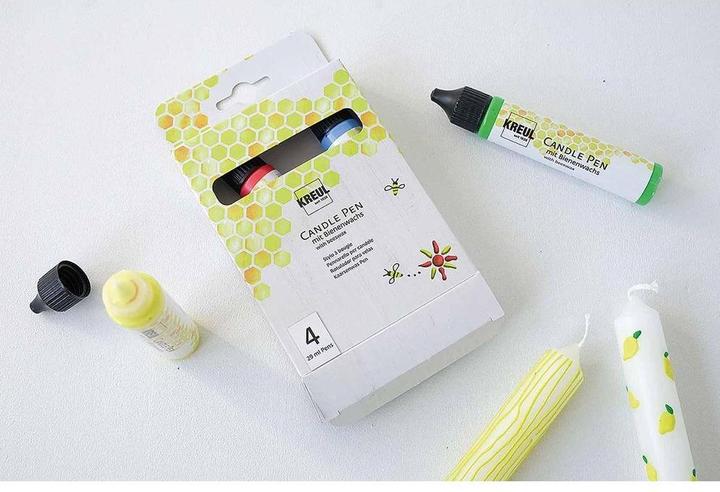 Productafbeelding Kreul Kaarsenpen set van 4, waskleur (Geel, Blauw, Groen, Rood, 116 ml)