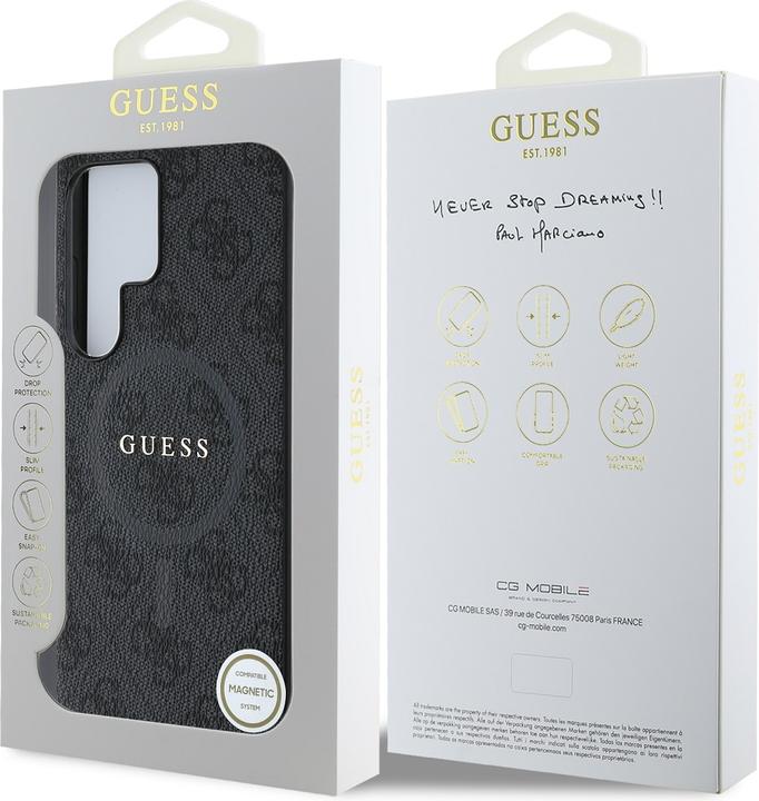 Actual product image Guess Hülle Monogramm mit integriertem MagSafe und goldenem Logo (Samsung Galaxy S25 Ultra)
