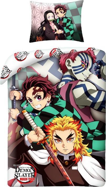 Immagine prodotto MCU Biancheria da letto Demon Slayer 140 x 200 cm - morbido cotone - cuscino e piumone