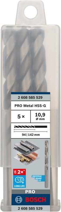 Actual product image Bosch Professional Zubehör PRO Metal HSS-G twist drill, 10.9 x 94 x 142 mm (10.9 mm)
