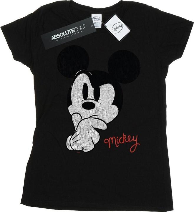 Actual product image Disney Womens/Ladies Mickey Mouse Distressed Ponder Cotton T-Shirt (M)