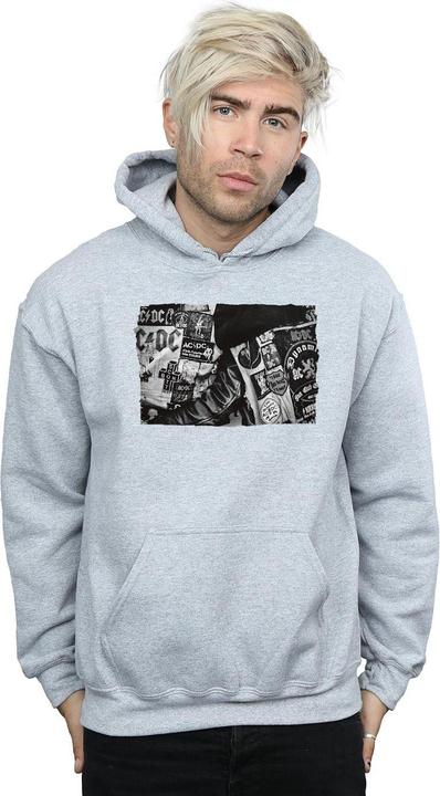 Actual product image AC/DC Mens Badges And Posters Collection Hoodie (S)