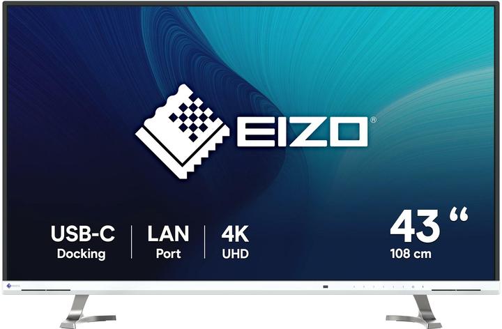 Actual product image Eizo FlexScan EV4340X-WT, 108 cm (42.5"), 3840 x 2160 pixels, 4K Ultra HD, LCD, 5 ms, White (3840 x 2160 Pixels, 42.50")