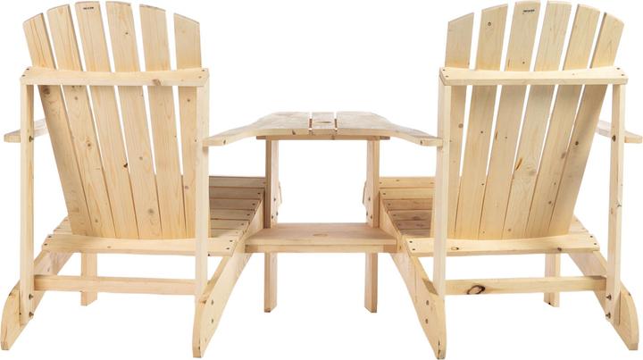 Actual product image Outsunny Garden Bench with Table and Umbrella Hole