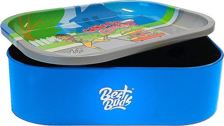 Produktbild Best Buds Thin Box Rolling Tray with Storage Girls Scout Cookies
