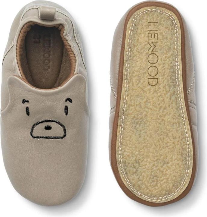 Image du produit Liewood Chaussons en cuir / Pédales Eliot avec visage d'ours Mist (28)