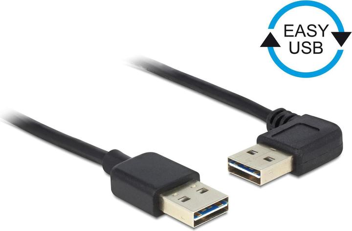 Produktbild Delock USB2.0-Kabel Easy A-A: 0.5m, schwarz (0.50 m, USB 2.0)