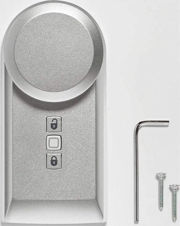 Produktbild Homematic IP Smart Home Türschlossantrieb (HmIP-DLD-S) (silber) (Schlüssel, Smartphone)