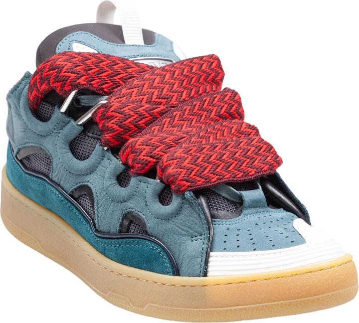 Produktbild Lanvin curb sneakers in suede and fabric color blue and red (42)