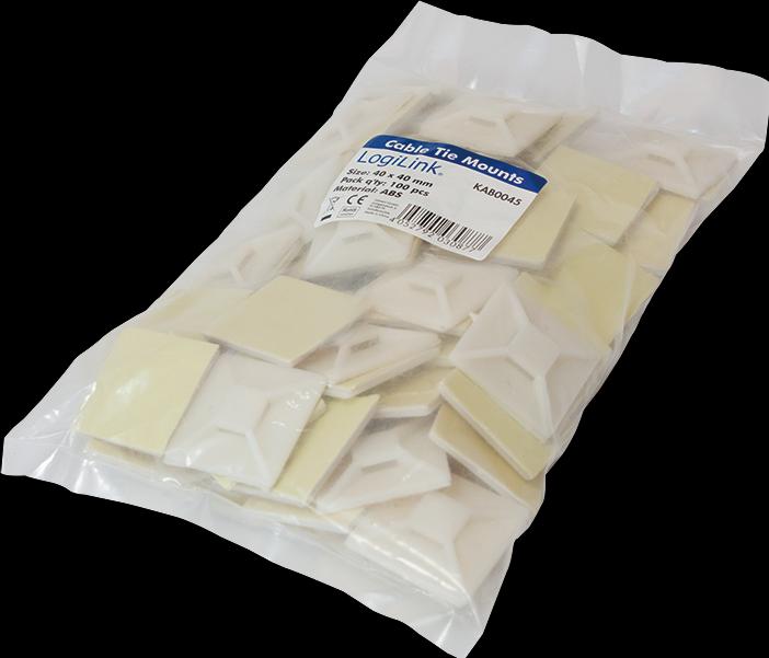 Produktbild LogiLink Kabelbinderhalterungen, selbstklebend, Kabelbinderaufnahme: (Kunststoffkabelbinder, 40 mm, 100 Stk.)