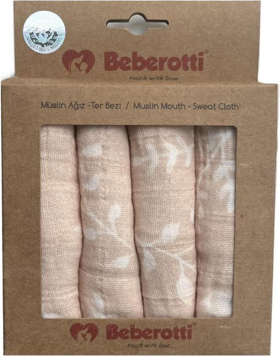 Immagine prodotto Beberotti Fazzoletto in mussola per neonati-asciugamano per il viso in mussola 4 pezzi ciascuno (25 cm, 25 cm)
