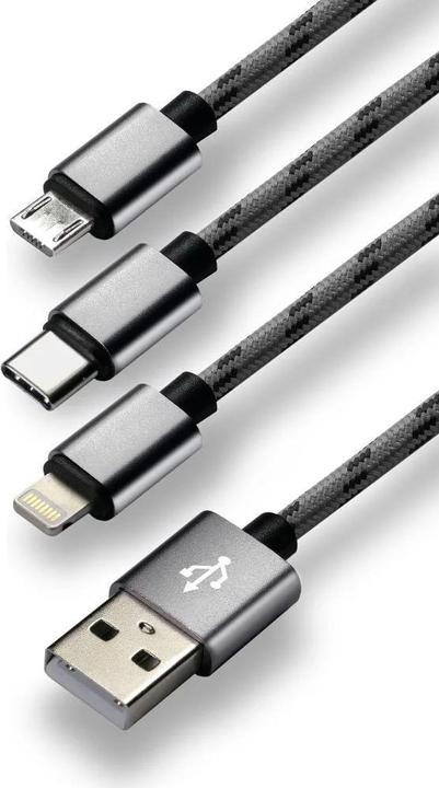 Actual product image Everactive Cable USB-C, Lightning, micro USB 1 CBB-1.2MCI szary (1.20 m, USB 2.0)