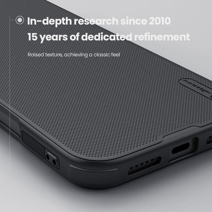 Actual product image Nillkin Super Frosted Shield Pro case for iPhone 16 6,1" black (Apple iPhone 16)