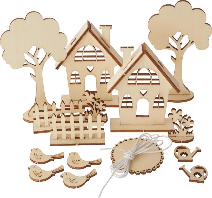 Produktbild Rayher Holzbausatz "Gartenhäuser", 29-tlg.
