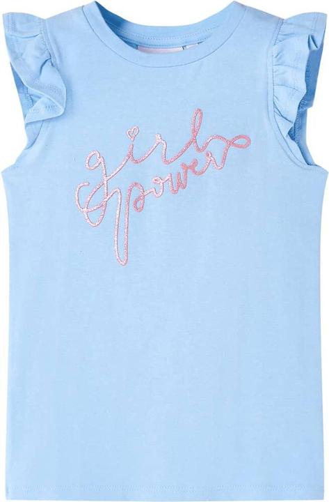 VidaXL Kinder-T-Shirt mit Rüschenärmeln Hellblau 128,Material (128)