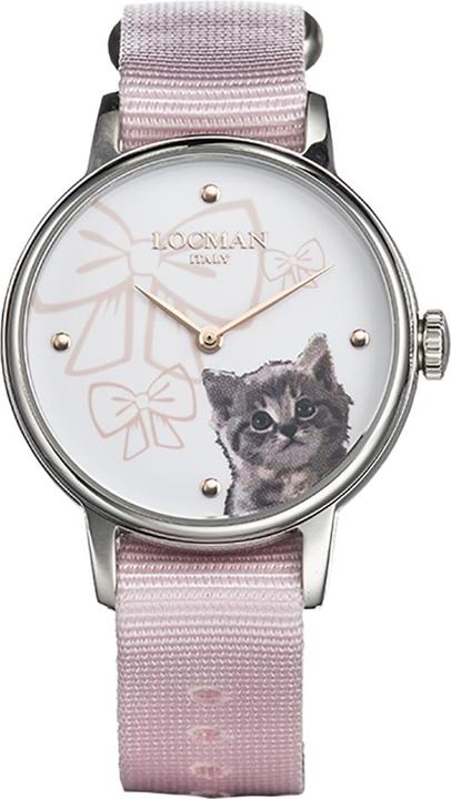 Actual product image Locman Italy Ladies' Watch 1960 Fantasy Cat Ref. F253A08S-00WHGA1NP (Analogue wristwatch, 32 mm)