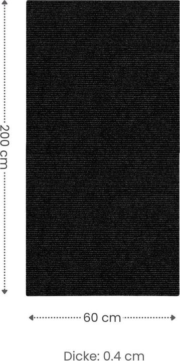 Produktbild Hermex Kratzmatte für Katzen Klettermatte Kratzschutz Kratzbrett Kratzwand (200 cm, Schwarz)