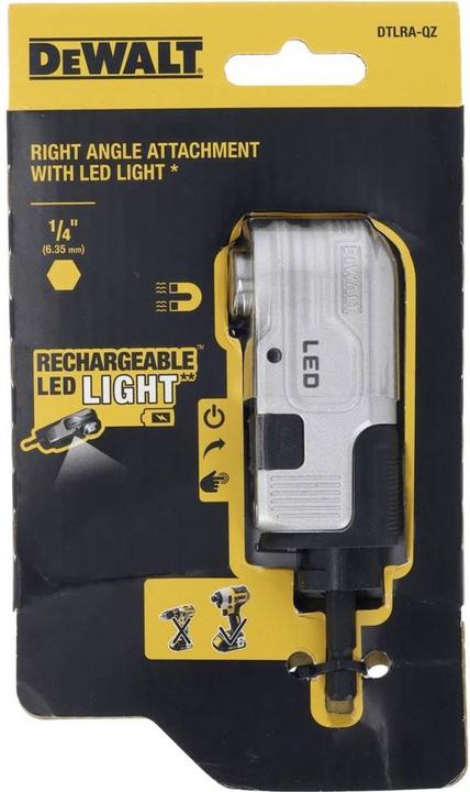 Actual product image DeWalt Angle attachment 1/4Z with LED DTLRA-QZ