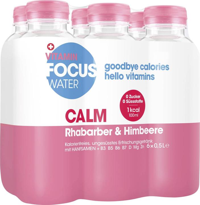 Actual product image Focuswater Calm (Rhubarb & raspberry, 6 x)