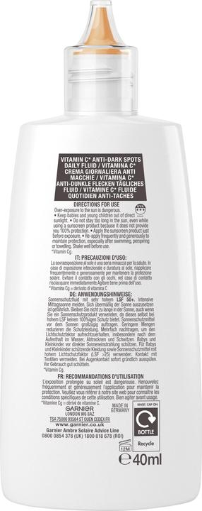 Actual product image Garnier Ambre Solaire Super UV (Sun lotion, SPF 50+, 40 ml, 63 g)