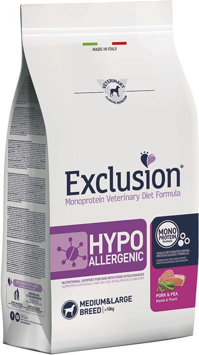 Actual product image Exclusion Hypoallergenic Pork & Pea Medium/Large Breed (Adult, 1 pcs., 12000 g)